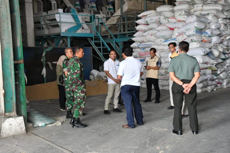 Komitmen Sukseskan Ketahanan Pangan, Dandim Ponorogo dan Tim Satgas Pangan Tinjau Sergab Bulog