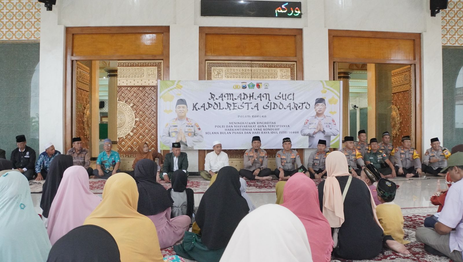Safari Ramadhan Kapolresta Sidoarjo Sosialisasikan Hotline Mudik Polri 110