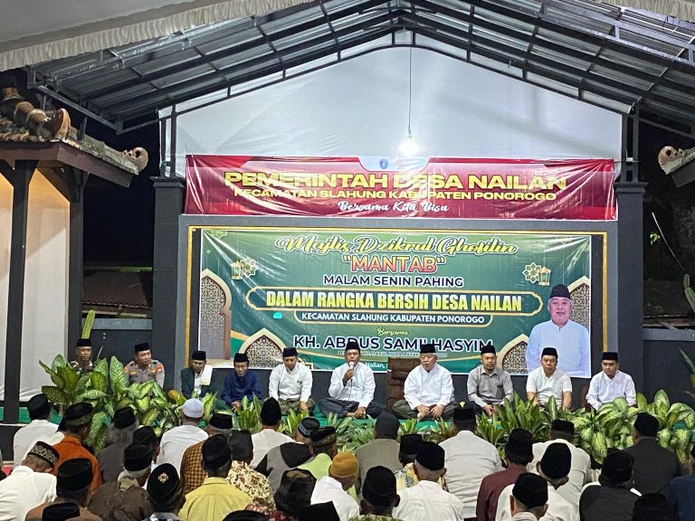 Kapolsek Slahung Hadiri Dzikirul Ghofilin Bersama Forkopimka di Desa Nailan