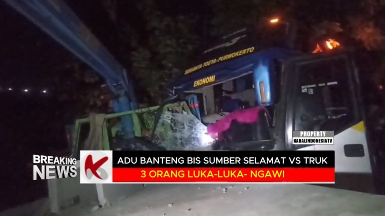 Video Tabrakan Bis Sumber Selamat vs Truk di Ngawi