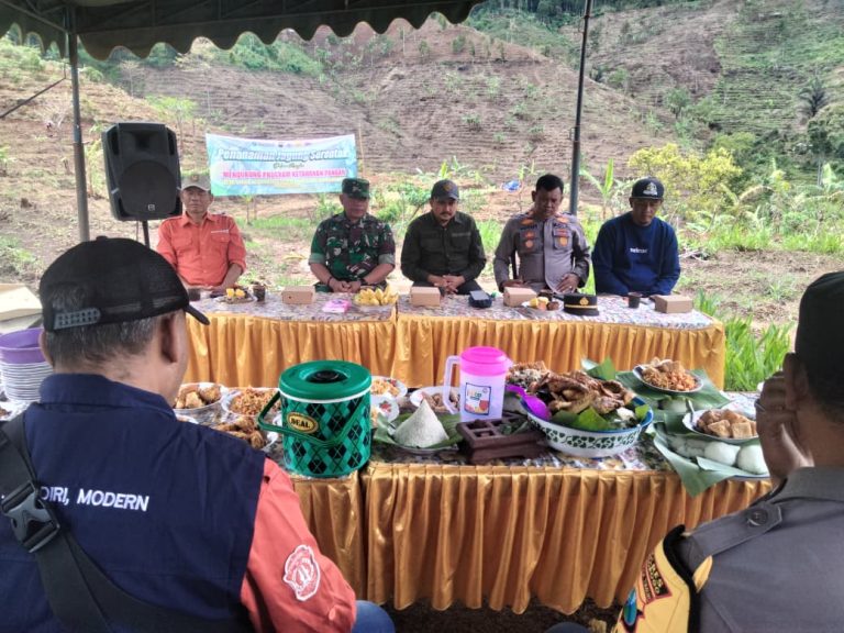 Polsek Ngebel Bersama Forkopimcam Gelar Penanaman Serentak Jagung Bhayangkara di Desa Talun