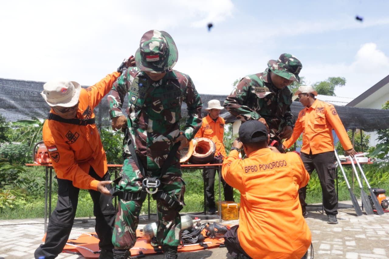 Kodim Ponorogo Gelar Latihan Penanggulangan Bencana Alam
