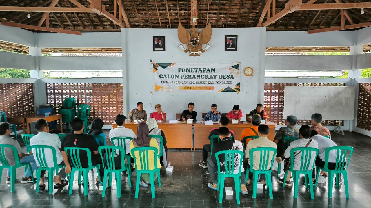 Penetapan Bakal Calon Perangkat Desa Bancangan Berjalan Lancar