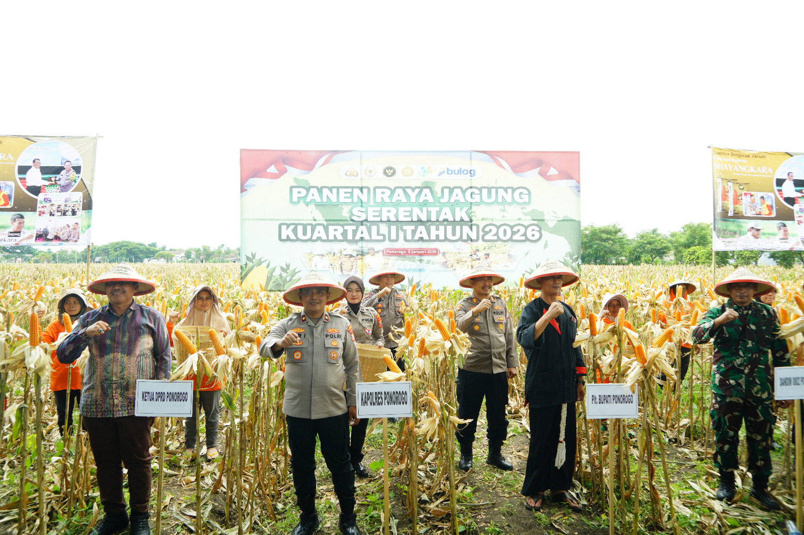 Polres Ponorogo Ikuti Panen Raya Jagung Serentak, Dukung Ketahanan Pangan Nasional