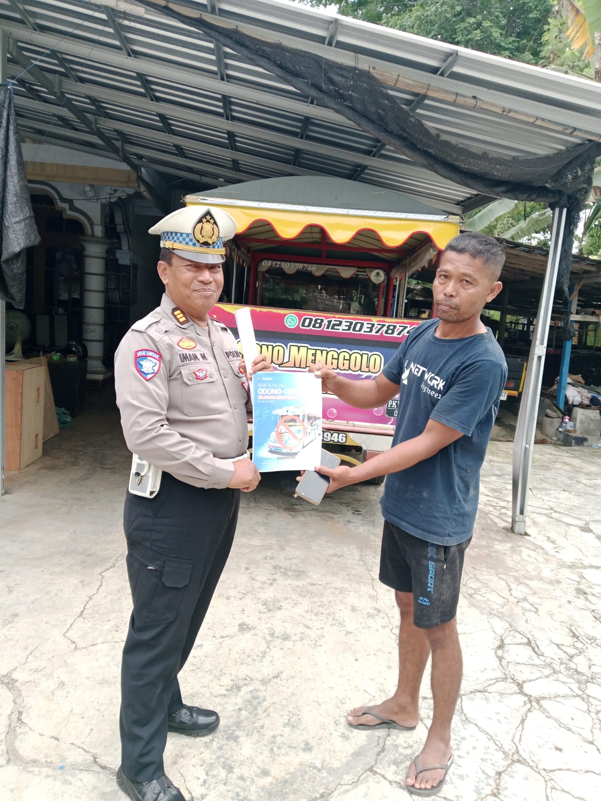 Polsek Somoroto Laksanakan Himbauan Larangan Operasional Odong-Odong di Jalan Raya