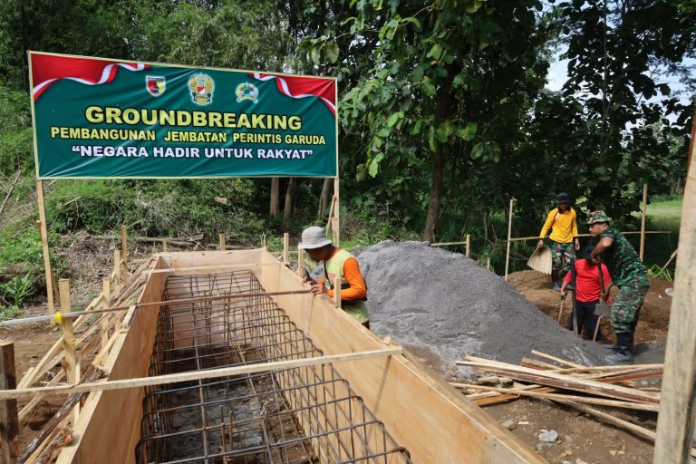 Pembangunan Jembatan Perintis Garuda Tahap III di Wilayah Kodim Ponorogo Mulai Dibangun, Berikut Progres Capaian Hari Ini