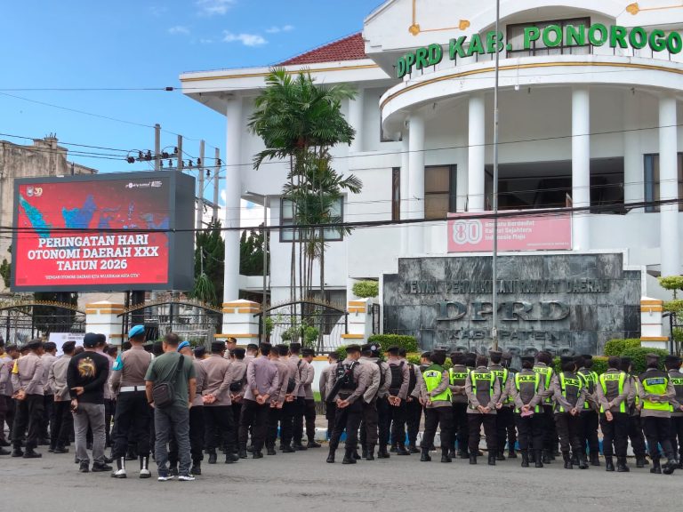 Apel Pengamanan Panggung Ekspresi GPP, Polres Ponorogo Siagakan Personel Secara Humanis
