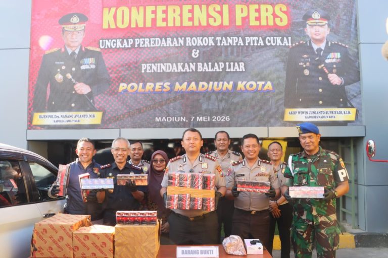 Polres Madiun Kota Gagalkan Pengiriman 3,1 juta Batang Rokok Ilegal Lintas Provinsi