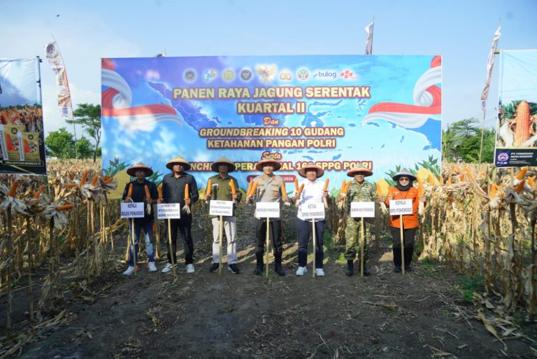 Polres Ponorogo Ikuti Zoom Meeting Panen Raya Jagung Serentak dan Groundbreaking Gudang Ketahanan Pangan Polri