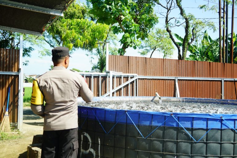 Bhabinkamtibmas Desa Karangjoho Tekuni Budidaya Lele untuk Dukung Ketahanan Pangan Warga