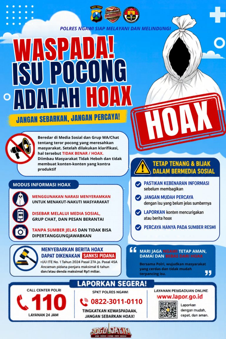 Polres Ngawi Pastikan Teror Pocong Jadi – jadian Tidak Benar