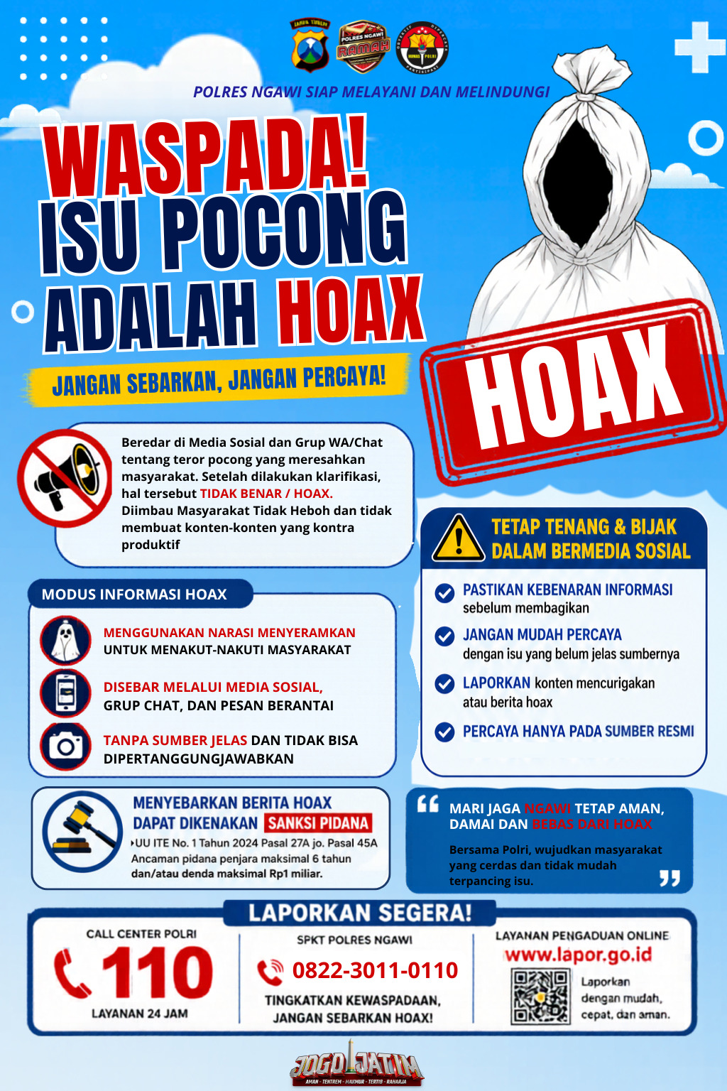 Polres Ngawi Pastikan Teror Pocong Jadi – jadian Tidak Benar