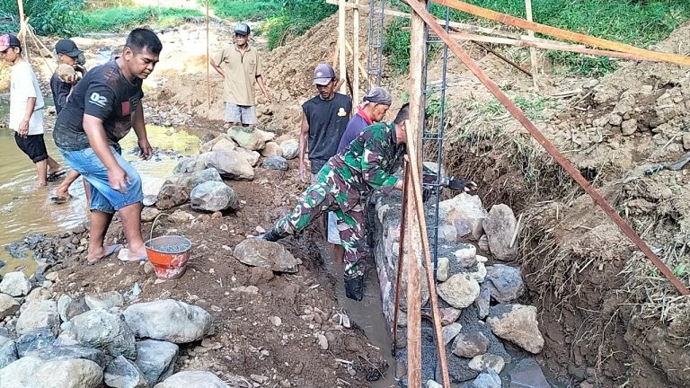 Jembatan Perintis Garuda Tahap V Dibangun Kodim Ponorogo, Berikut Progres Yang Dicapai
