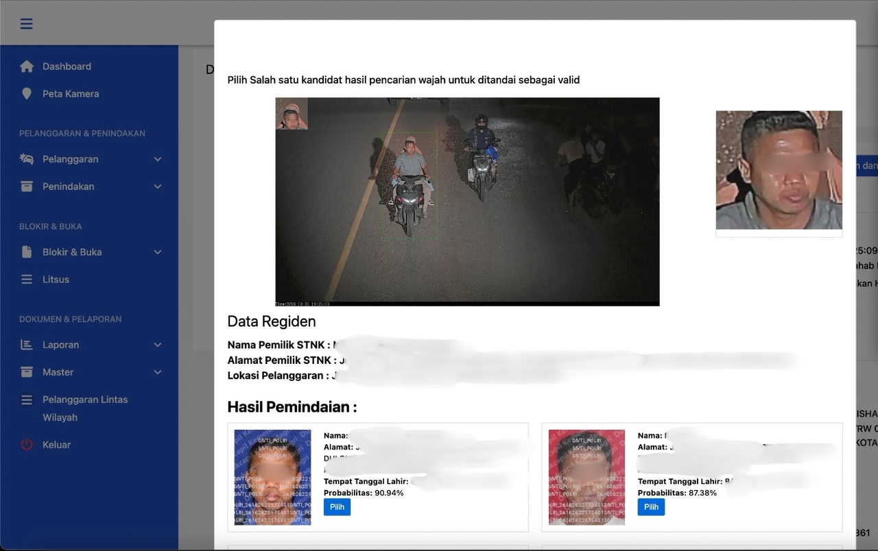 Pakai Sistem Face Recognition ,ETLE Nasional Presisi Perkuat Pengawasan dan Antisipasi Plat Nomor Palsu