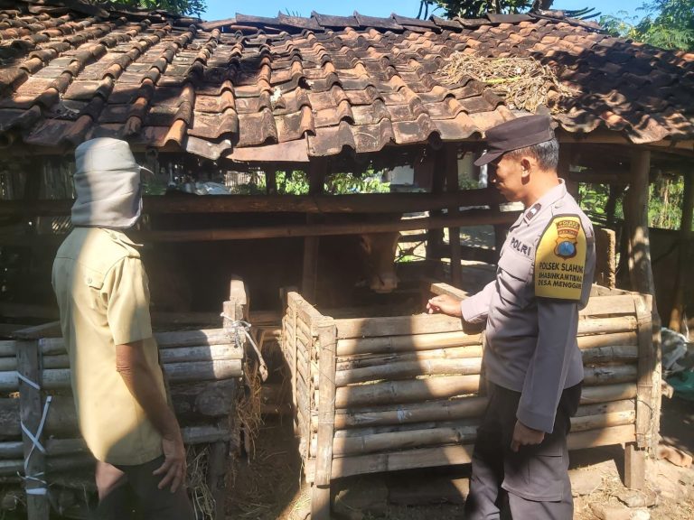Bhabinkamtibmas Desa Menggare Cek Kondisi Peternakan Warga