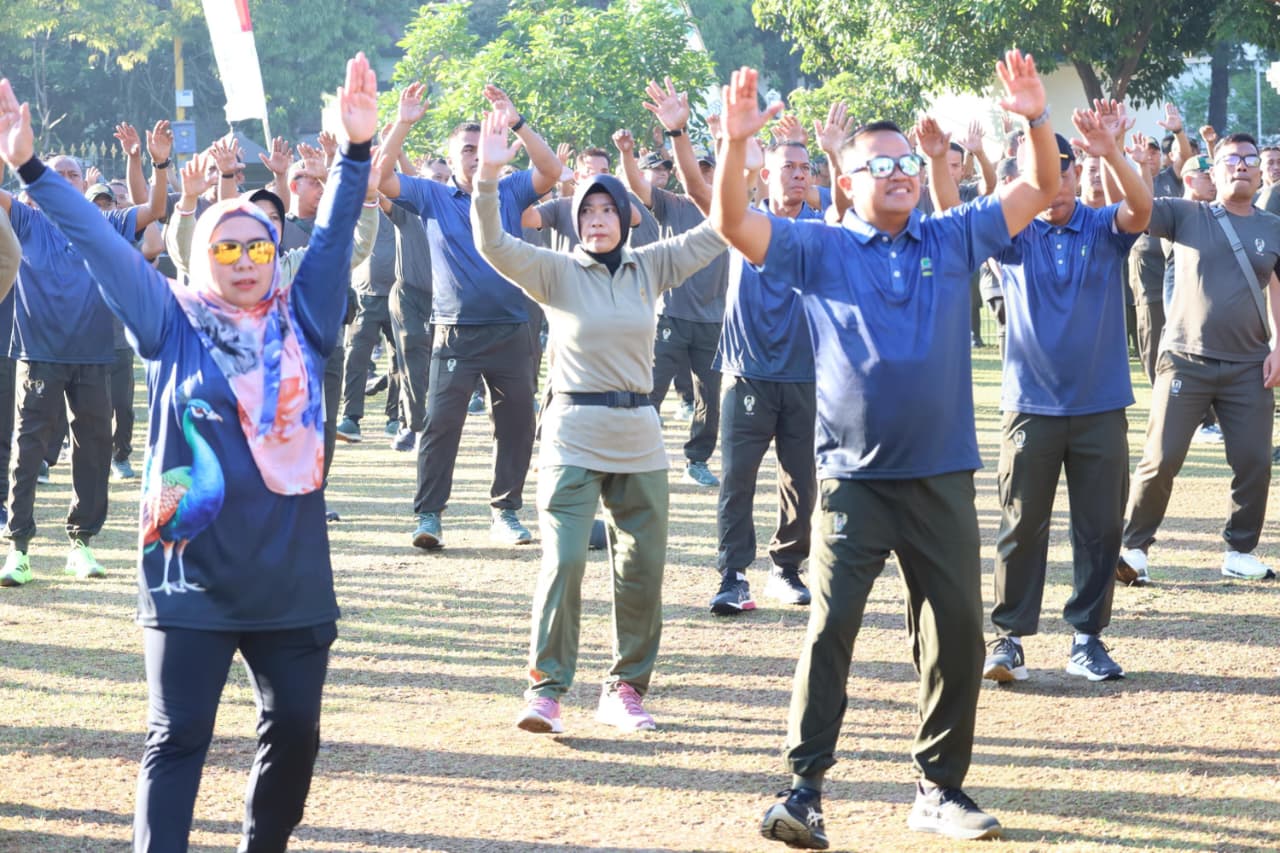 Kodim Ponorogo Gelar Olahraga Bersama dan Coffee Morning