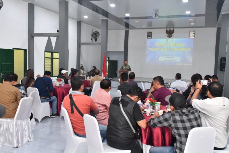Cofee Morning, Dandim Ponorogo Ajak Insan Pers dan Konten Kreator Sukseskan Program Pembangunan Nasional