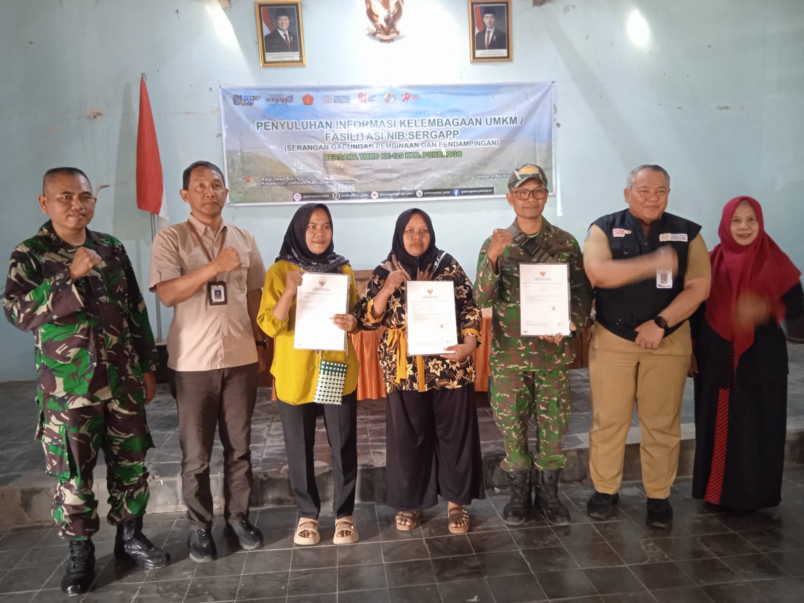 TMMD 129 Bulu Lor Gelar Penyuluhan Informasi Kelembagaan UMKM / Fasilitas NIB SERGAPP
