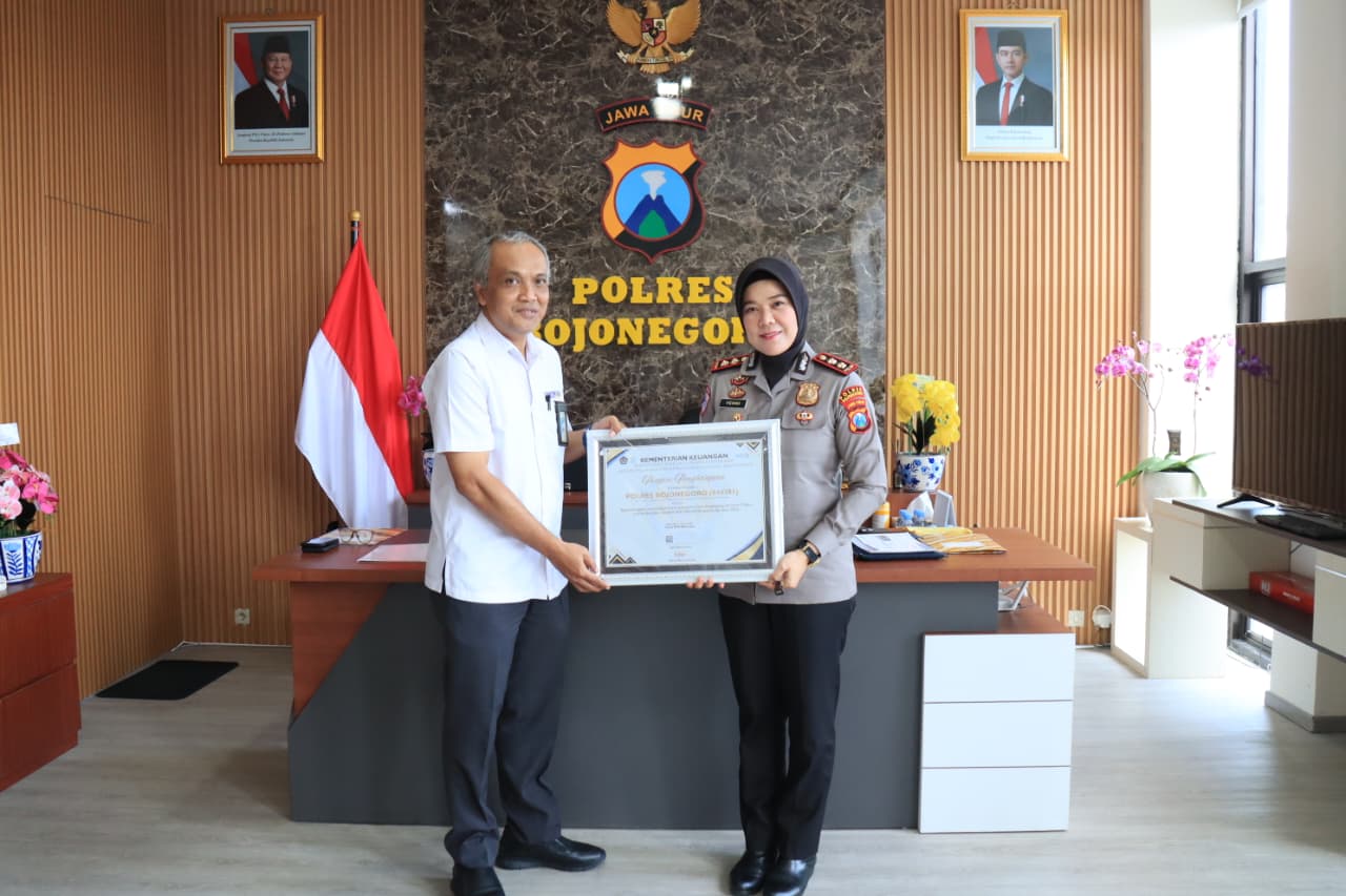 Polres Bojonegoro Raih Penghargaan Kemenkeu, Terbaik Pengelolaan DIPA di KPPN