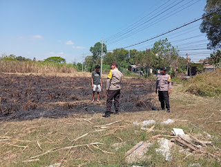 Pascakebakaran Lahan Tebu, Petugas Cek Tanah Kas Desa Brahu Pastikan Situasi Aman