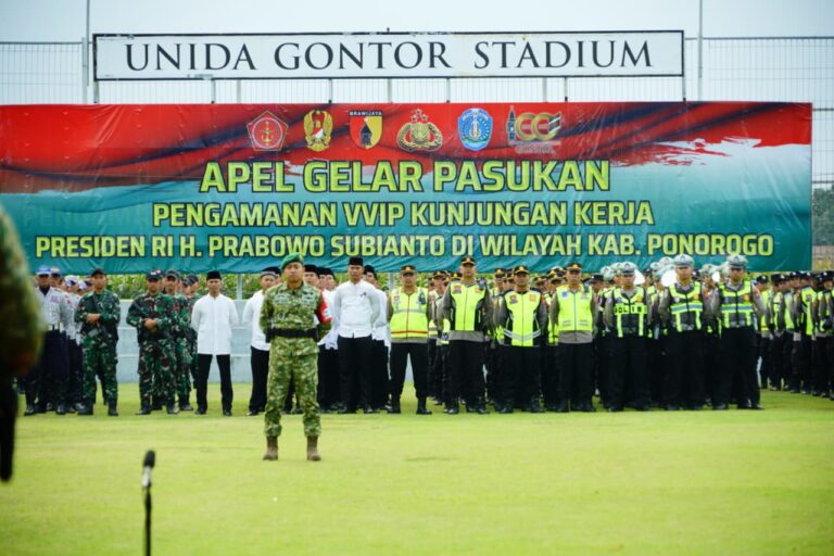 Apel Gelar Pasukan Pengamanan Kunjungan Kerja Presiden RI di Ponorogo
