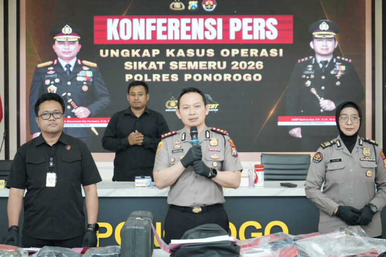 Operasi Sikat Semeru 2026, Polres Ponorogo Ungkap 11 Kasus dalam 12 Hari, 14 Pelaku Diamankan dan 3 Motor Dikembalikan ke Korban